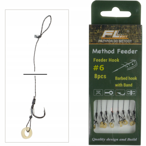 Haczyki 6 z przyponem FL Method Feeder gumka plecionka do metody gotowe Haczyki 6 z przyponem FL Method Feeder gumka plecionka do metody gotowe