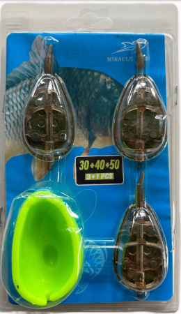 Miracle Fish zestaw koszyki metoda method feder 3 sztuki foremka 30+40+50 g