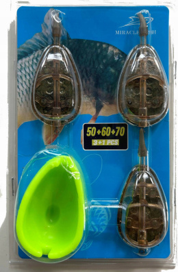 Miracle Fish zestaw koszyki metoda method feder 3 sztuki foremka 50+60+70 g