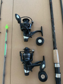 Zestaw feeder 3.3m, kołowrotki z wolnym biegiem, żyłki