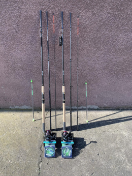 2x wędka feeder 3.6m+ 2x kołowrotek +2x żyłka