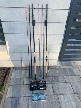Wędki feeder 3.6m o wyrzucie 60-150g z kołowrotkami i żyłkami