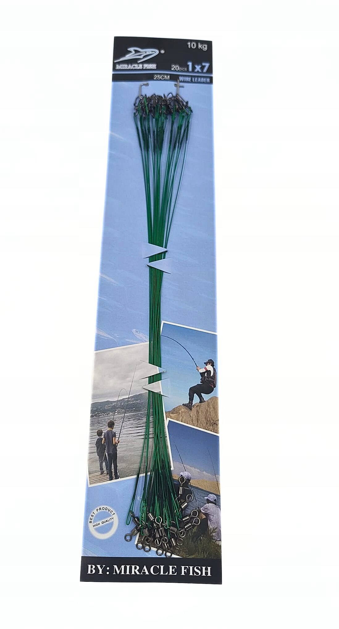PRZYPONY STALOWE STALKI ZIELONE 25cm 20szt 10kg SZCZUPAK SANDACZ